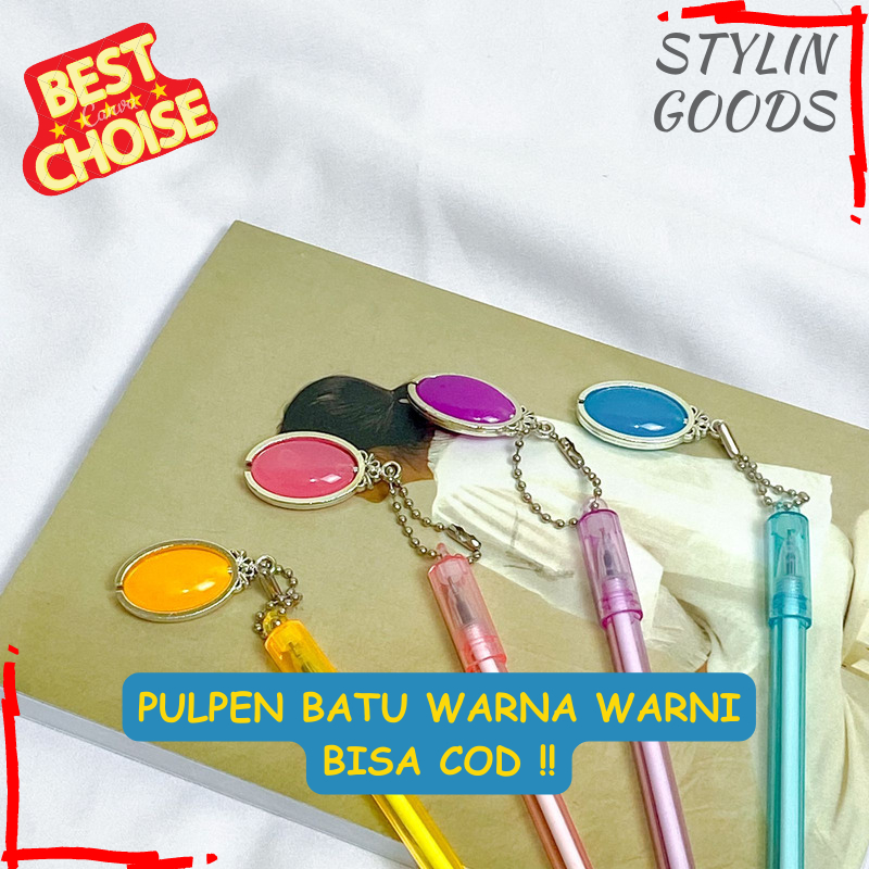 

BOLPEN PULPEN PENA GANTUNGAN RANTAI BATU BULAT WARNA WARNI LUCU UNIK / BOLPEN TINTA BIRU DI JAMIN NYATA