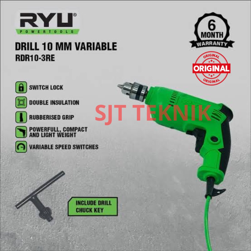 ryu bor listrik 10mm ryu drill 10mm ryu bor tangan listrik ryu bor tangan 10mm