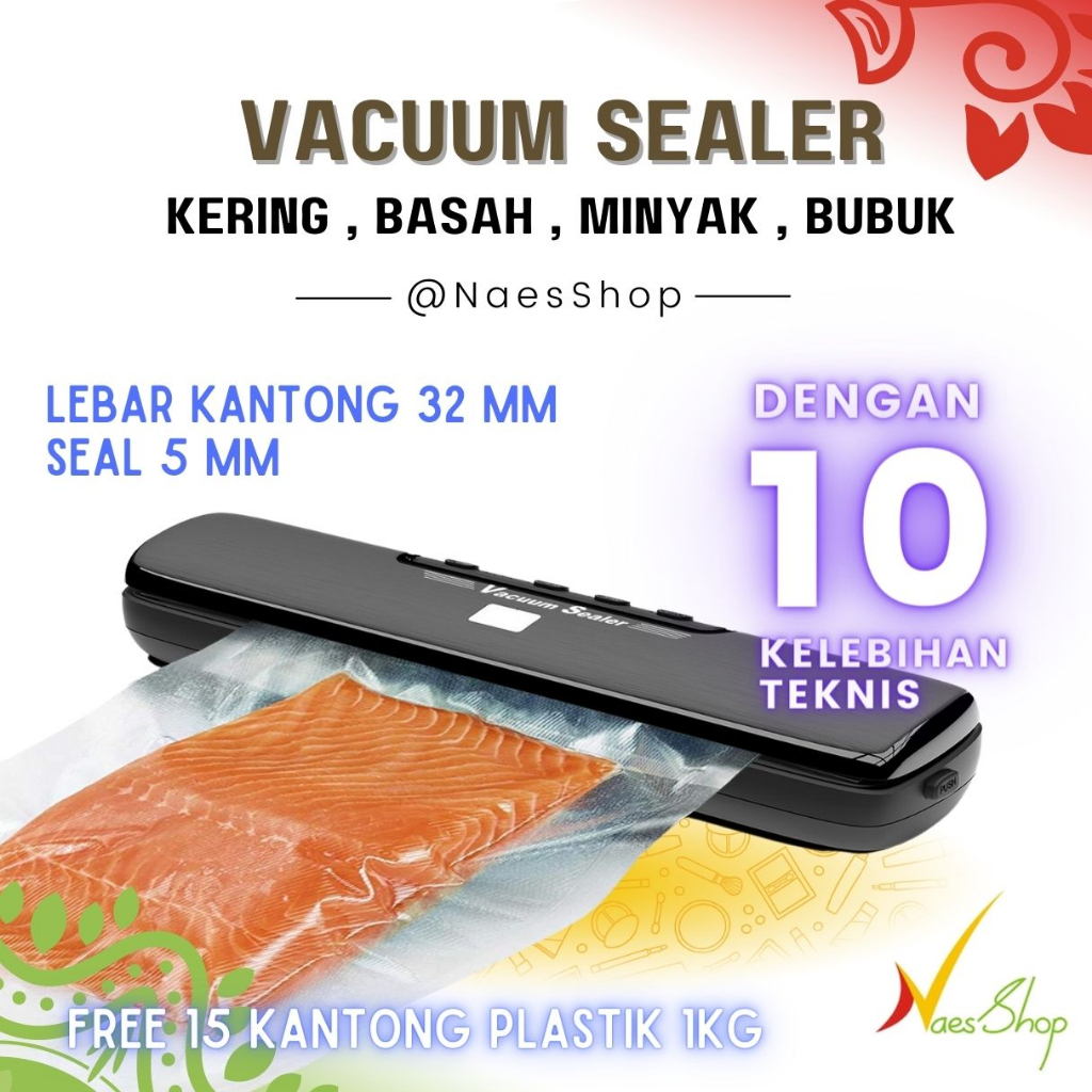Vacuum Sealer Makanan Lebar 5mm 32cm / dry / wet l Naesshop