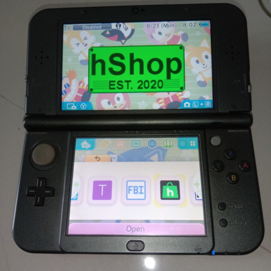 NINTENDO NEW 3DS LL CFW (sudah di rubah ke usa) charger original