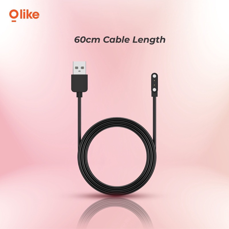 OLIKE SMARTWATCH KABEL CHARGER 2 PIN FW1-C/ W12C PRO/ W12 PRO/ OW-W5C/ ORIGINAL MAGNET QUICK CHARGING - GARANSI 1 TAHUN