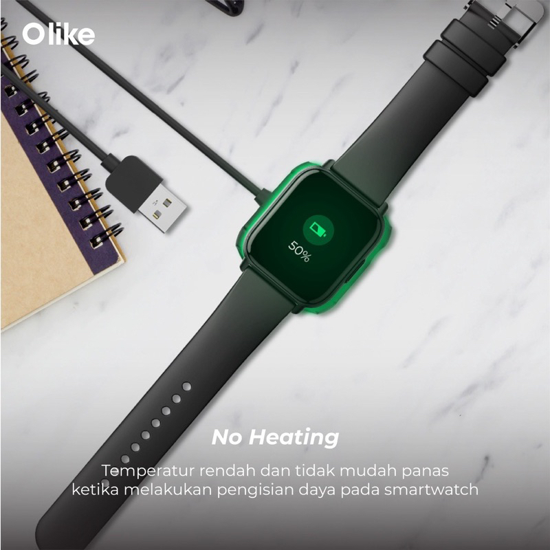 OLIKE SMARTWATCH KABEL CHARGER 2 PIN FW1-C/ W12C PRO/ W12 PRO/ OW-W5C/ ORIGINAL MAGNET QUICK CHARGING - GARANSI 1 TAHUN