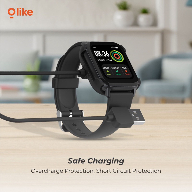 OLIKE SMARTWATCH KABEL CHARGER 2 PIN FW1-C/ W12C PRO/ W12 PRO/ OW-W5C/ ORIGINAL MAGNET QUICK CHARGING - GARANSI 1 TAHUN