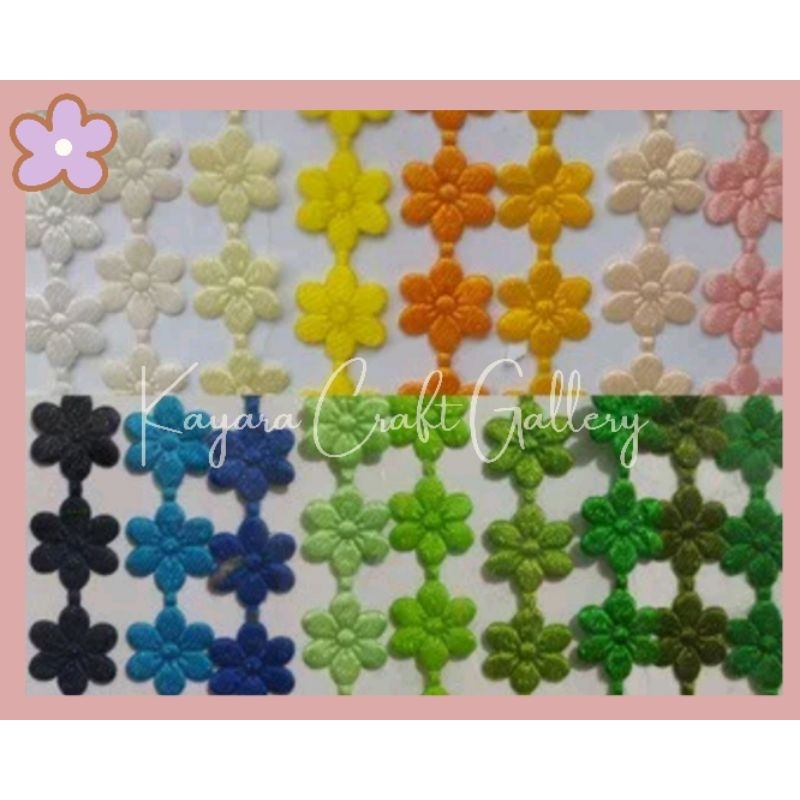 Renda Melati Jasmin/Renda Bunga Satin Saten/Renda Bunga Kecil/Bunga Tempel Kecil Per Meter