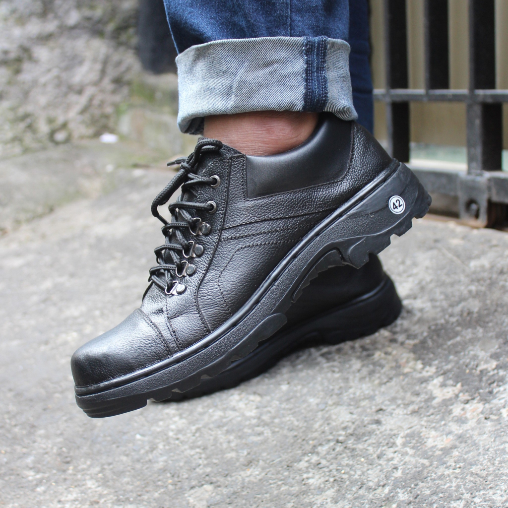 Sepatu Safety Pendek Boots Pria Sepatu Sefty PDL Kulit Asli Sepatu Ujung Besi Proyek Kerja,bikers ga