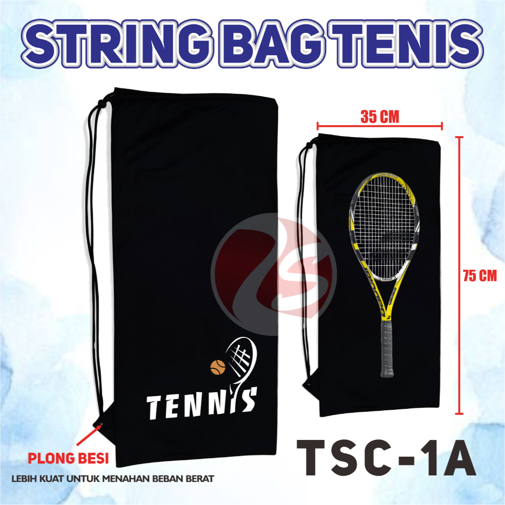 Tas raket tenis tas kain raket tenis lapangan tas serut raket tenis ransel raket tenis stringbag ten