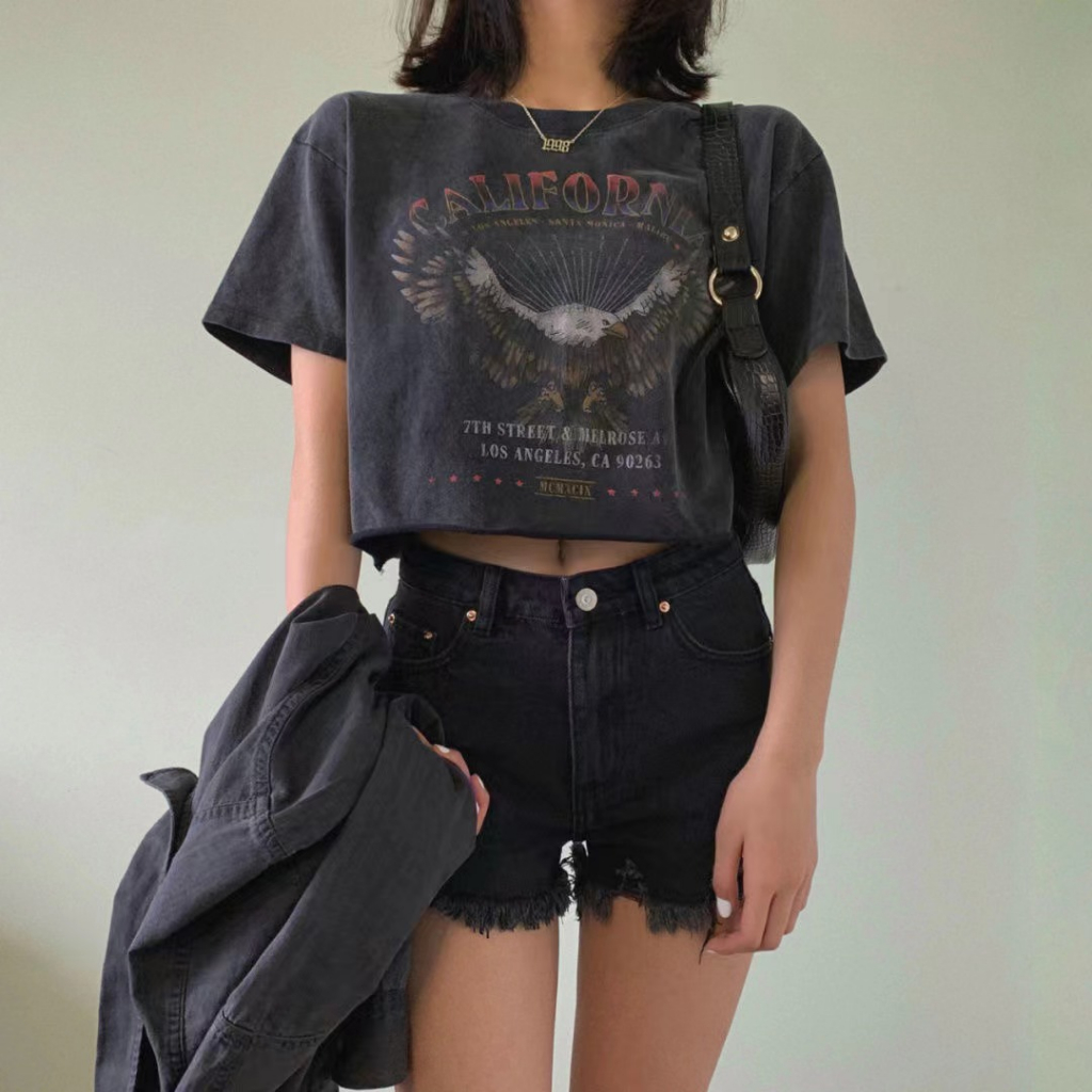 Crop Tee kaos crop wanita kaos crop top wanita baju bahan adem kaos crop tee