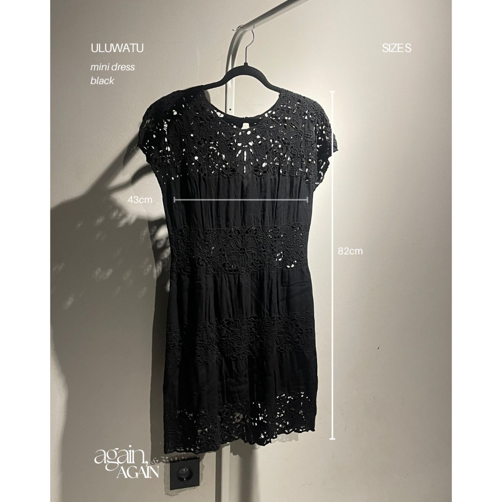 Uluwatu - Dress Lengan Pendek - Size S (Brokat Hitam)
