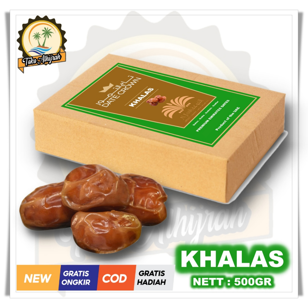 

Kurma date khalas curah 500GR [KEMASAN DUS]