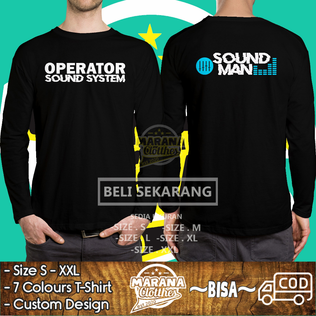 Kaos Sound Man Operator Sound System DB Lengan Panjang Baju Musik