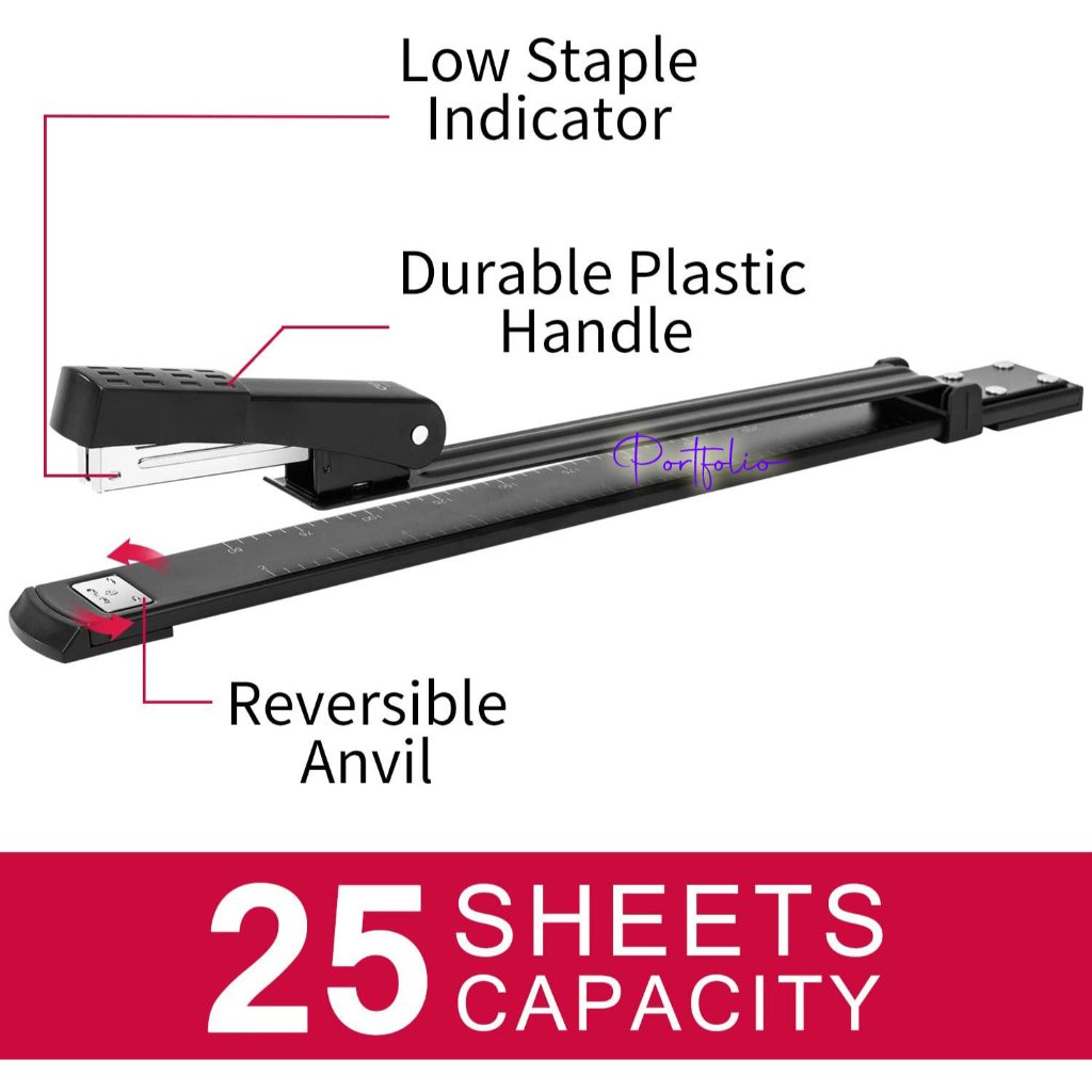 Stapler jilid buku Staples panjang DELI Long reach metal Staples jilid tengah