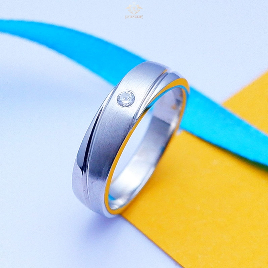 Cincin Nikah Pria Emas Putih – SAN950 Jewelry [P151] | Custom Size, Handmade, Premium