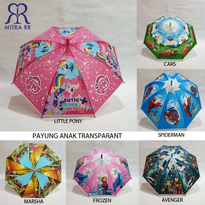 FELWINSHOP Payung Anak Karakter Disney Superhero Frozen Spiderman Dkk