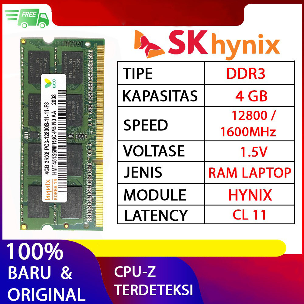 RAM LAPTOP SODIMM DDR3 HYNIX 4GB PC12800