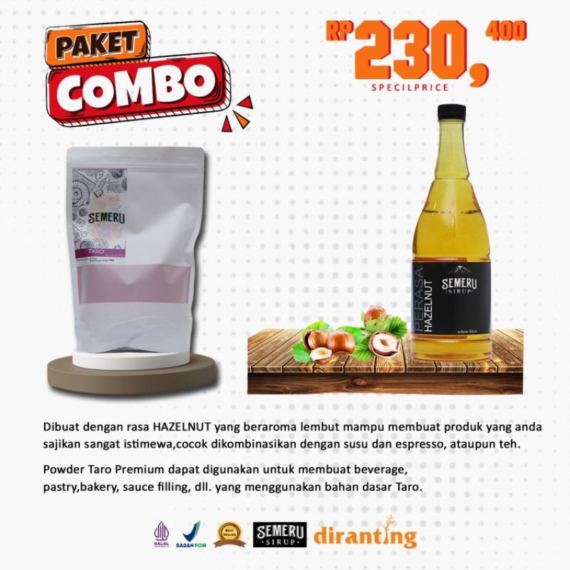 

Semeru Powder Sweet Taro dan Sirup Hazelnut