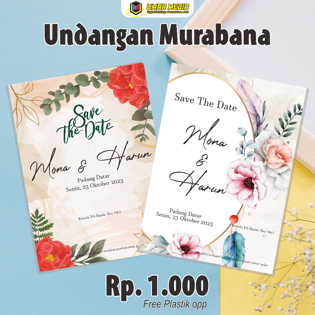 Undangan Pernikahan kertas BC TIK Undangan Estetik Wedding Invitation