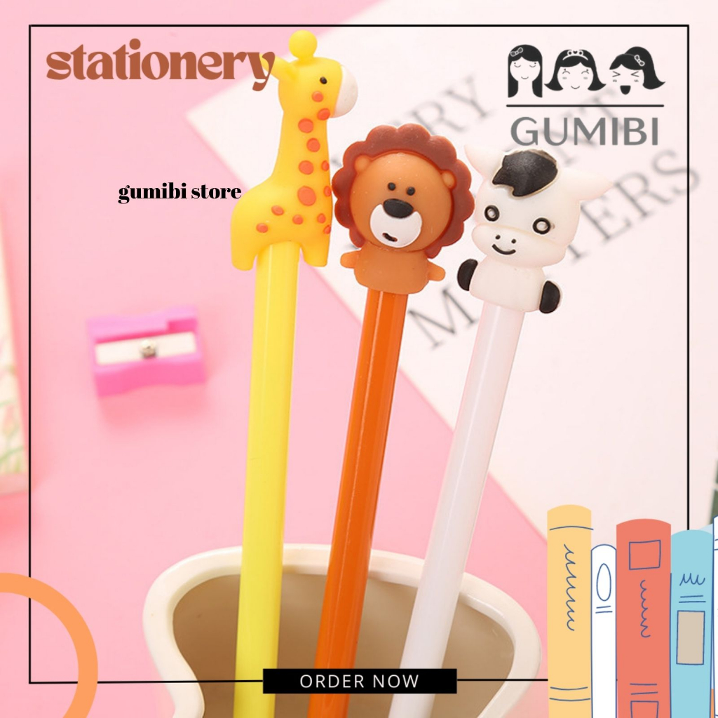 

(12pcs) PULPEN GEL ANIMAL ZOO PEN GEL MOTIF JERAPAH SINGA ZEBRA BOLPEN LUCU TERMURAH