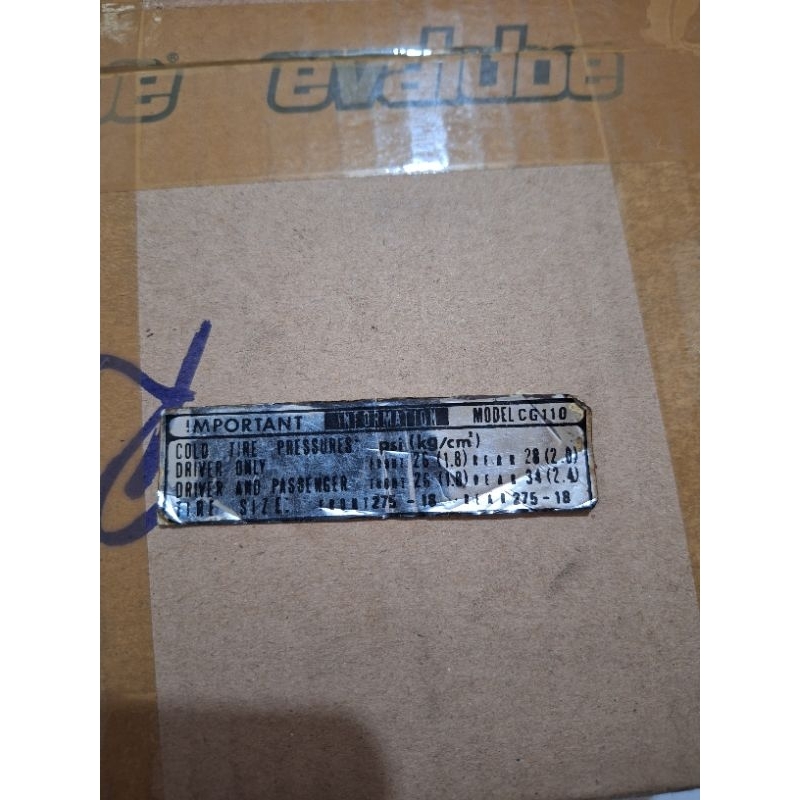 stiker list striping katengkas tutup rante honda cg110 original nos