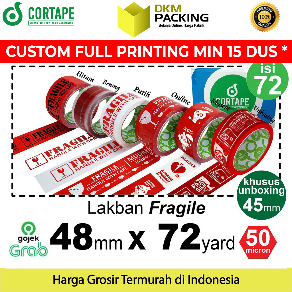

LAKBAN FRAGILE 48mm JANGAN DIBANTING HANDLE WITH CARE PREMIUM PLAKBAN ISOLASI OJOL / DUS