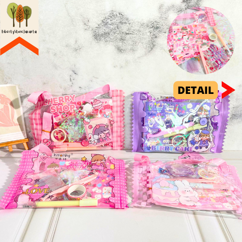 

Paket Pouch Tas DIY Sticker Cherry Shop Dengan Pencapit 4 Varian Model Journaling Scrapbook Stationery For School Souvenir Alat Tulis Kantor Sekolah Kado Ulang Tahun