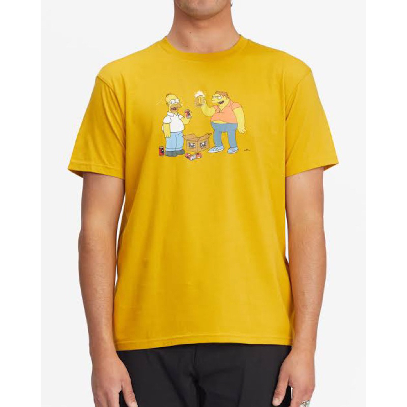 BILLABONG x the simpsons baju kaos mustard NEW ORIGINAL 100%