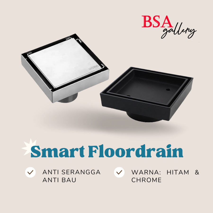FLOOR DRAIN KATUP STAINLESS / SMART FLOOR DRAIN PERSEGI KAMAR MANDI
