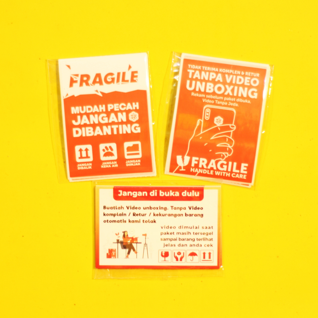 

[10 lembar] Stiker Fragile Unboxing Paket