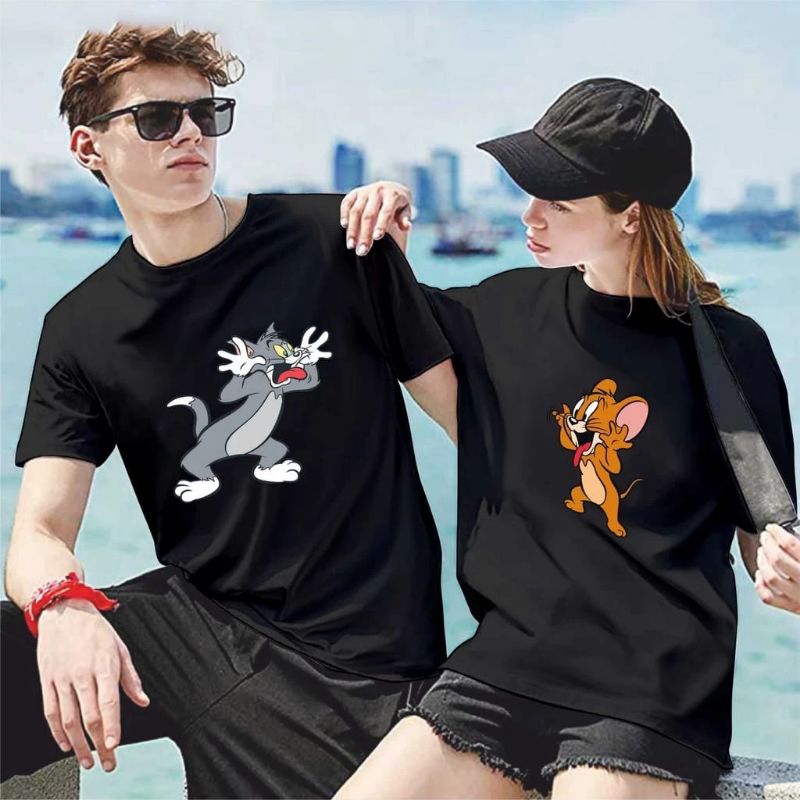 Kaos couple Tom & Jerry terbaru premium