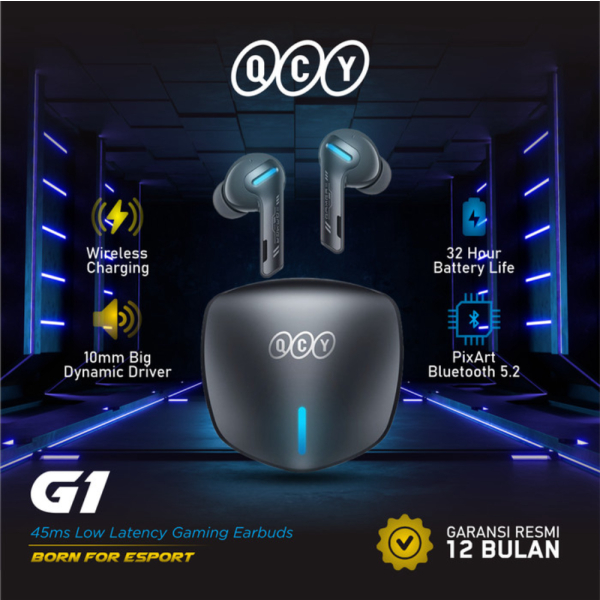 Dijual QCY G1 TWS Gaming True Wireless Earbuds Earphone Low Latency - Black Murah