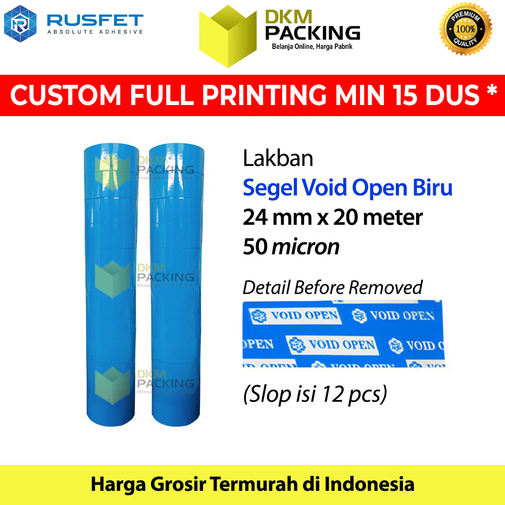 

LAKBAN SECURITY OPEN SEGEL VOID TAPE SELOTIP ISOLASI RUSFET PREMIUM / SELOP