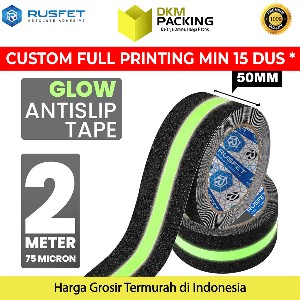 

Lakban ANTI SLIP LUMINOUS 50mm x 2m GLOW IN THE DARK ANTI LICIN RUSFET TAPE Isolasi Selotip PREMIUM TERMURAH SATUAN