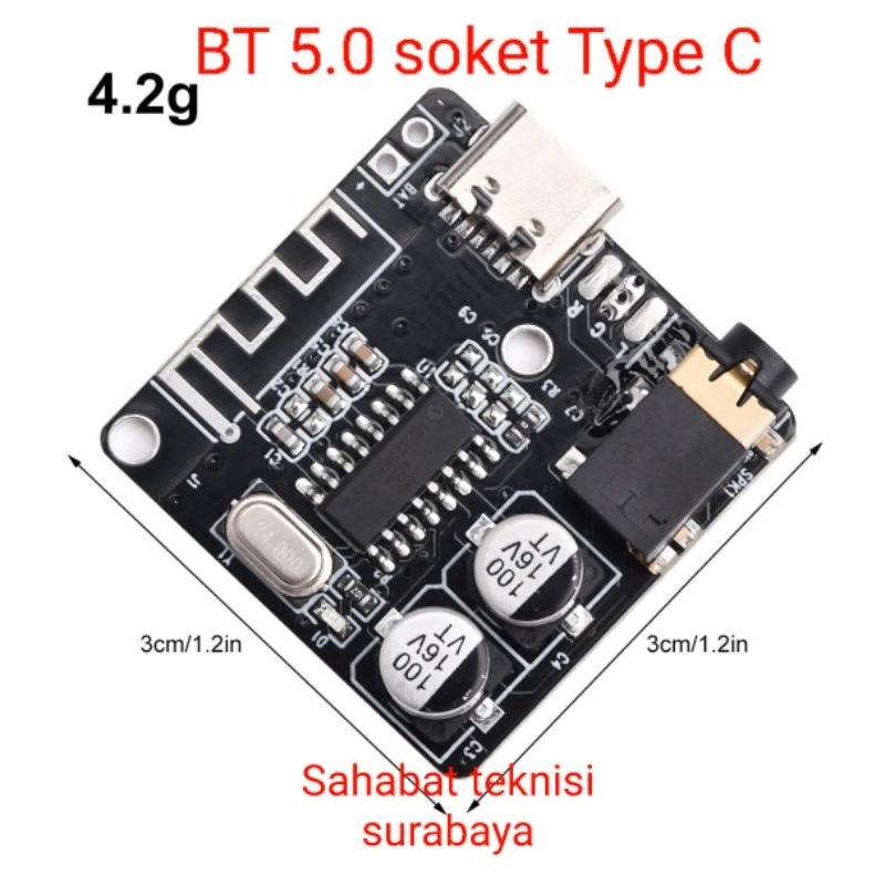 Jlelectro Modul Bluetooth 5.0 - 4.1 Stereo Modul Bluetooth Type C Mp3 Audio Bluetooth