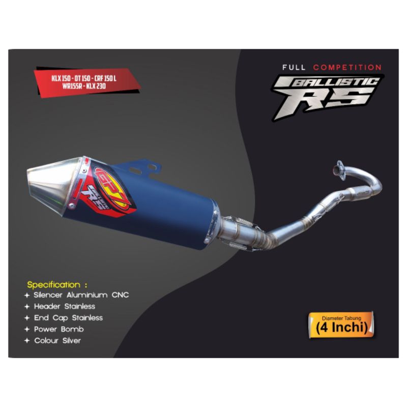 KNALPOT RACING GP7 BALLISTIC  ORIGINAL ASLI KAWASAKI KLX 150 BF L S D-TRACKER BUKAN ROCKET OVER RACI