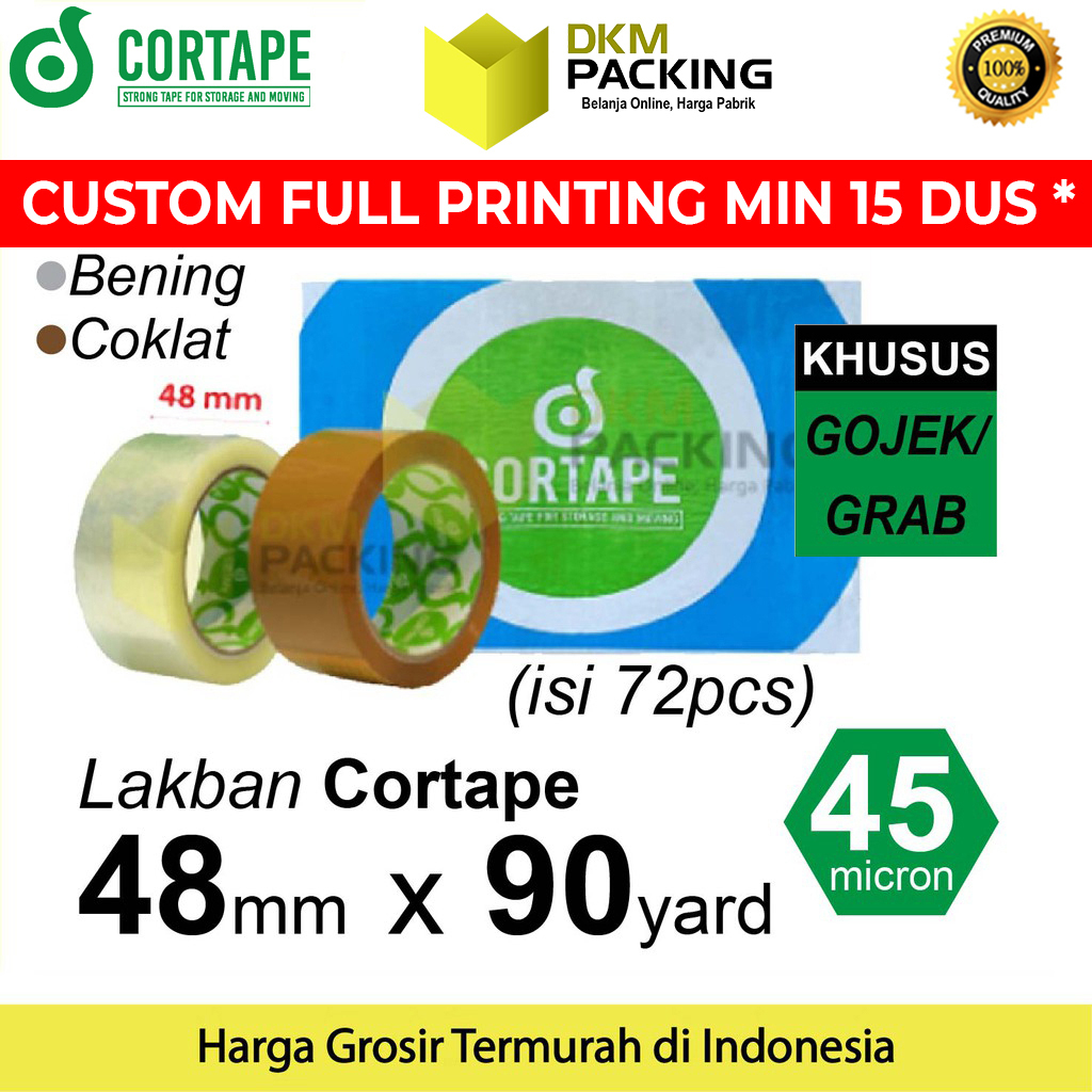

Lakban 48mm x 90yard CORTAPE Plakban Isolasi OPP TAPE TERMURAH OJOL / DUS