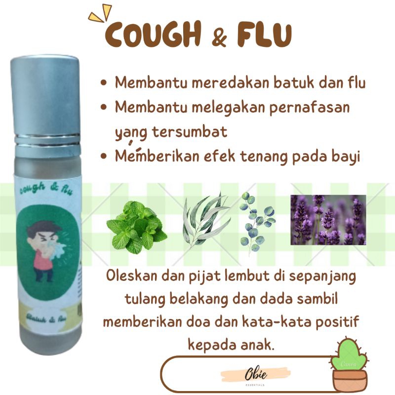 ROLL ON COUGH FLU BATUK PILEK OBIE ESSENTIAL YL ALT CESSA NO KIMIA ANAK BAYI DEWASA FRESH CARE MINYA
