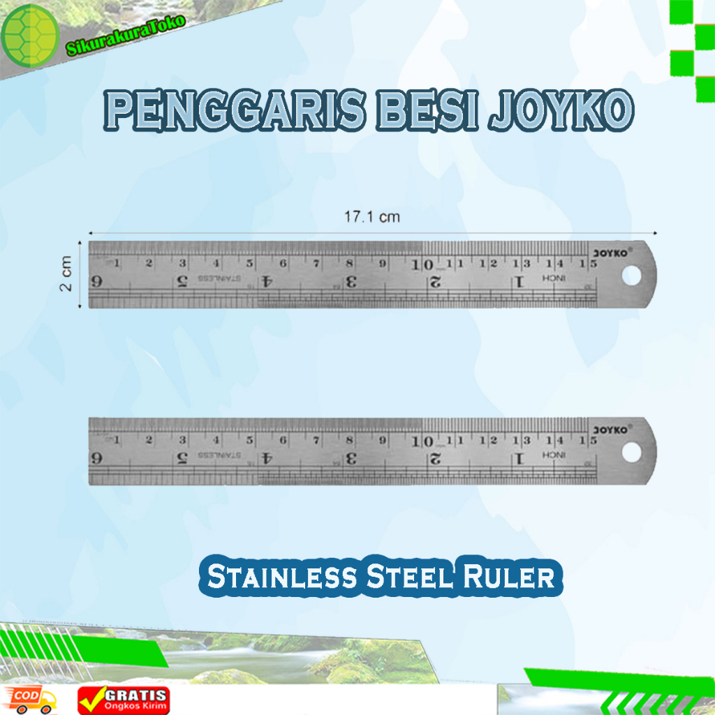 

(SDA) Penggaris besi Joyko original 15 cm / Stainless Steel Ruler 15 cm