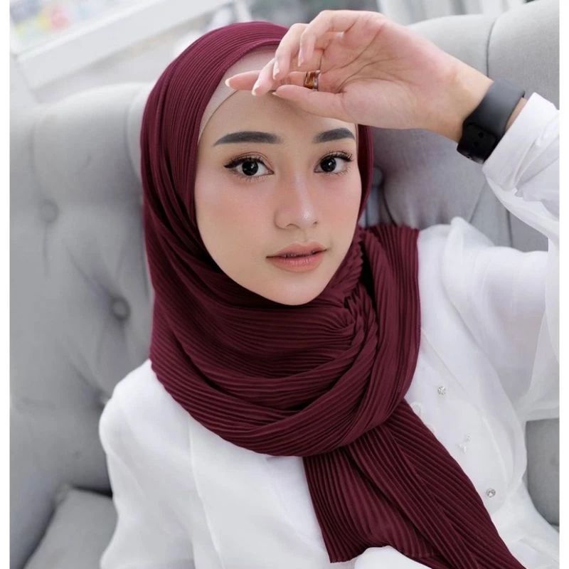 Jilbab plisket pasmina