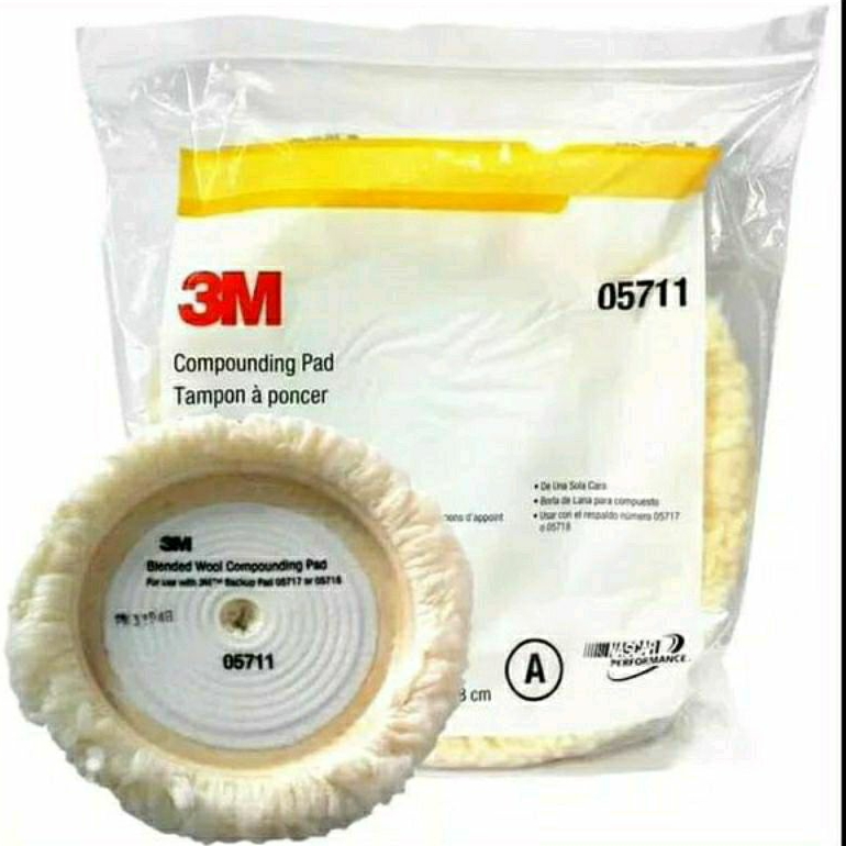 Wool Compounding Pad 3M 5711 Wol Poles 9 Inch Putih