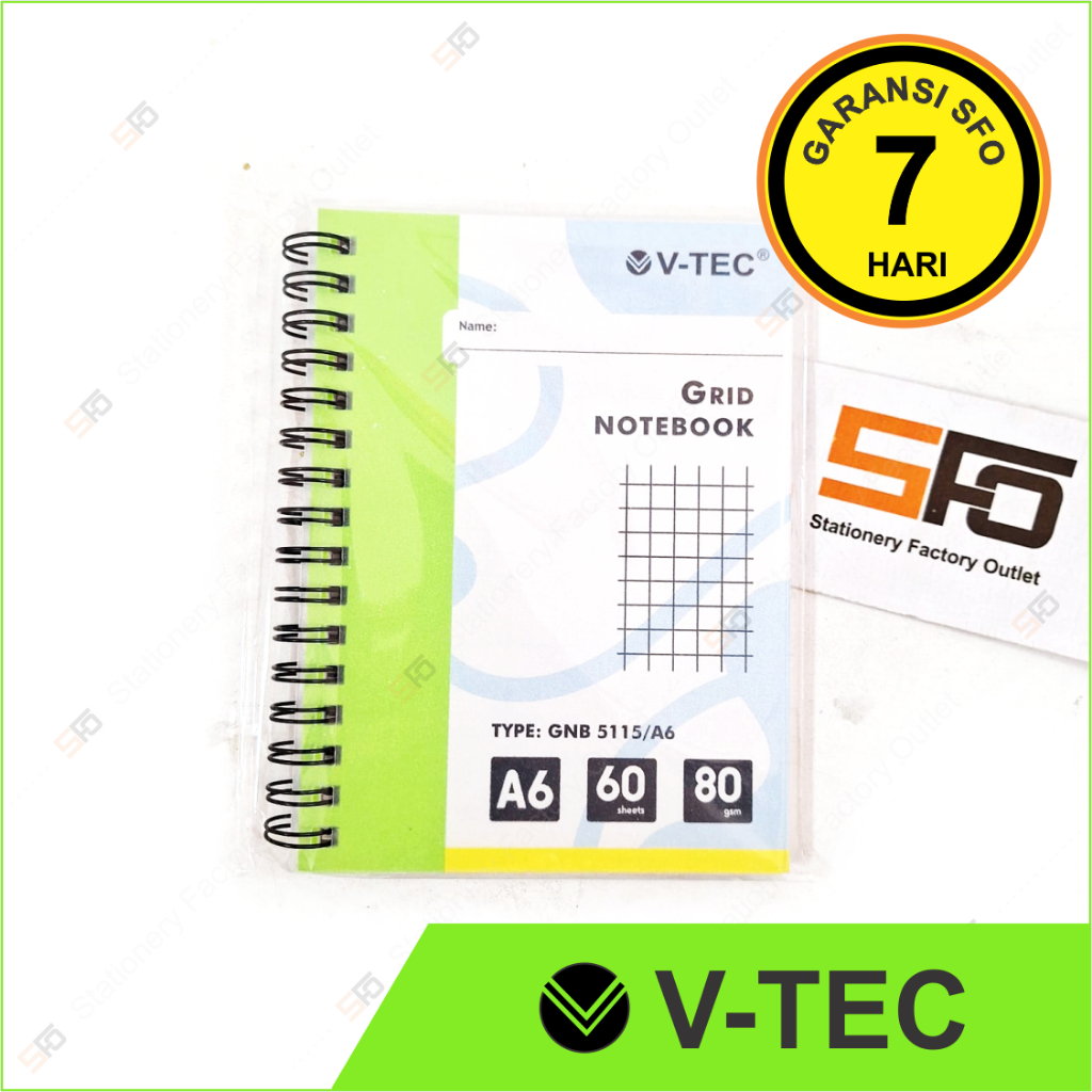 

Grid Notebook A6 V-Tec NB-5115 - Diary Agenda Buku Catatan Grided Kotak - SFO Semarang Official
