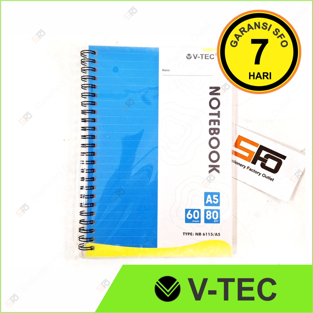

Ruled Notebook A5 V-Tec NB-6115 - Diary Agenda Buku Catatan Bergaris - SFO Semarang Official