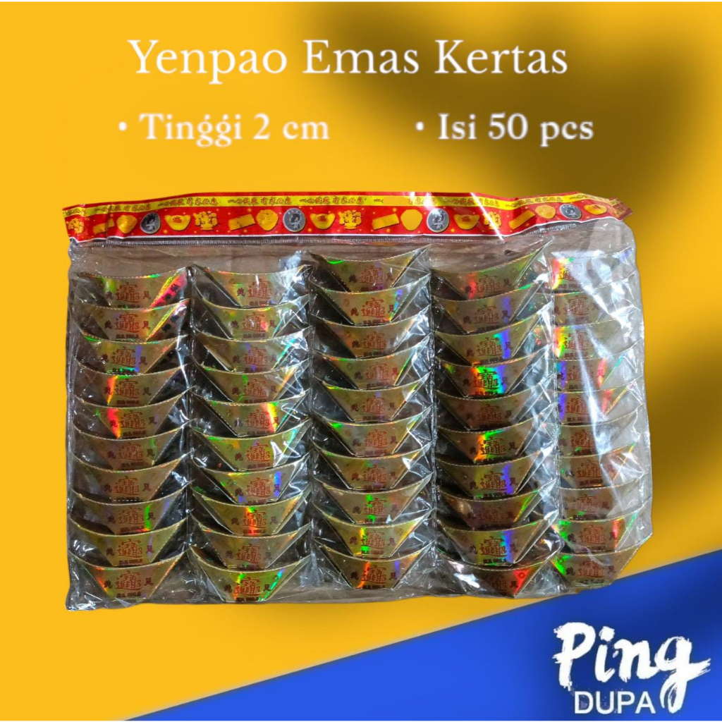 Uang Emas Ingot Kertas Untuk Sembahyang Leluhur Yenpao Yuanbao