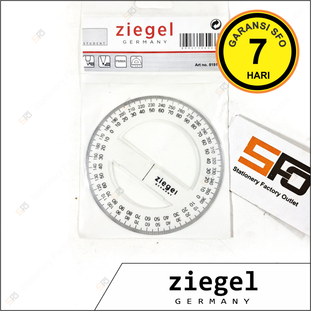 Penggaris Busur Ziegel 360 derajat 10 cm