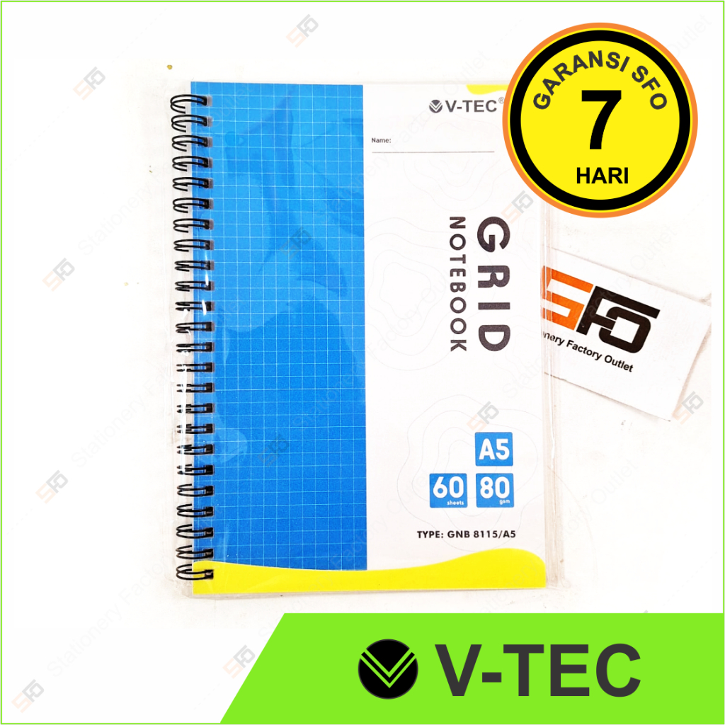 

Grid Notebook A5 V-Tec NB-8115 - Diary Agenda Buku Catatan Grided Kotak Kotak