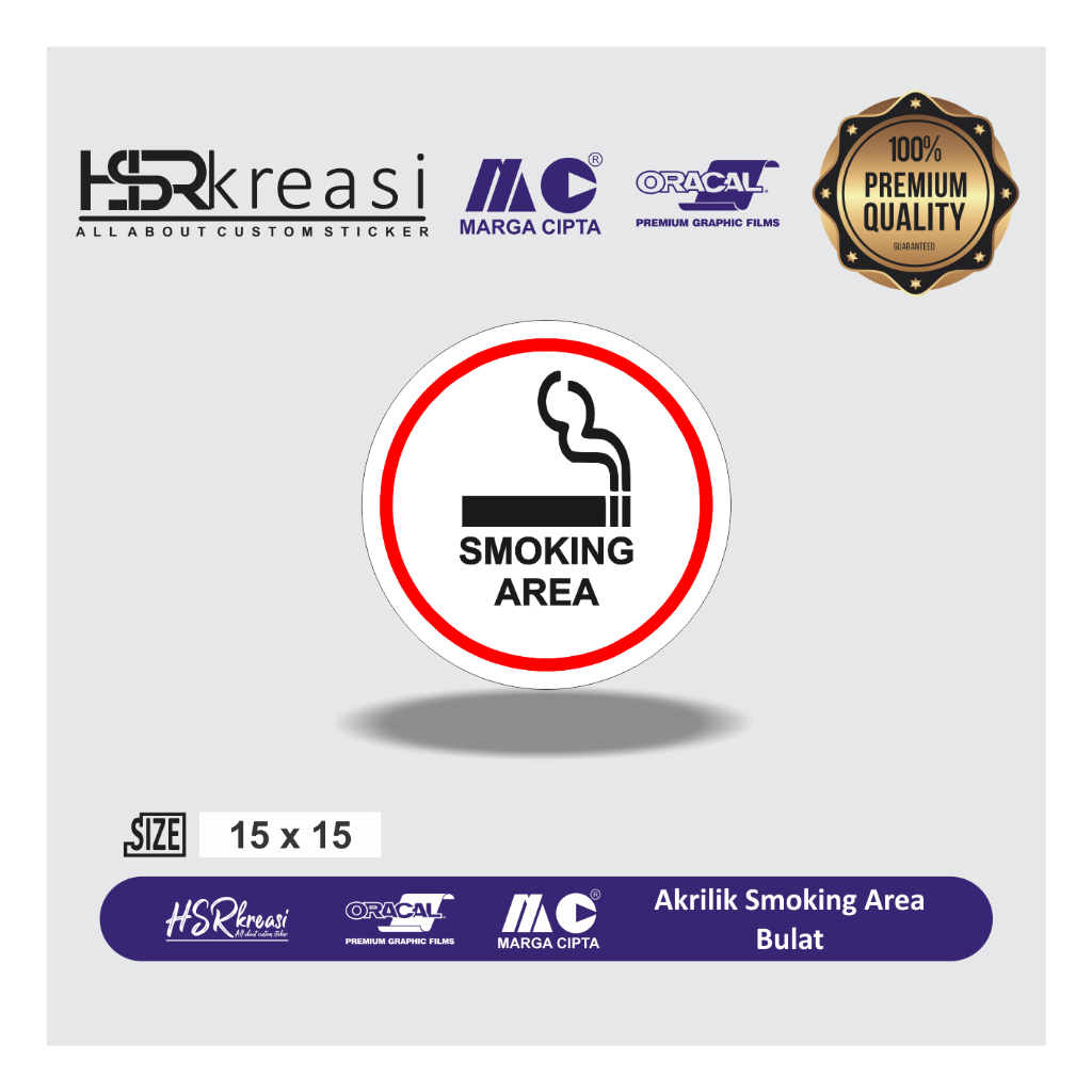 

HSR | Stiker Cutting Sign Smoking Area Bulat Tempat Merokok