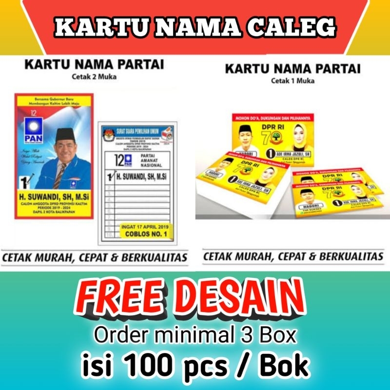 

Kartu nama caleg partai, kartu PEMILU