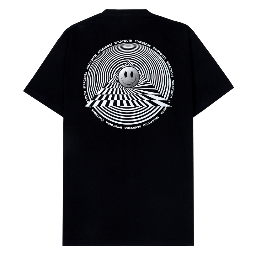 Ready Stock - STARCROSS Kaos Pria - SMILEY PRINT - Black