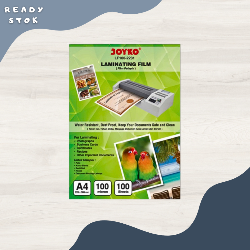 

LAMINATING FILM / LF100-2231 (A4) 100 MICRON JOYKO (PACK)