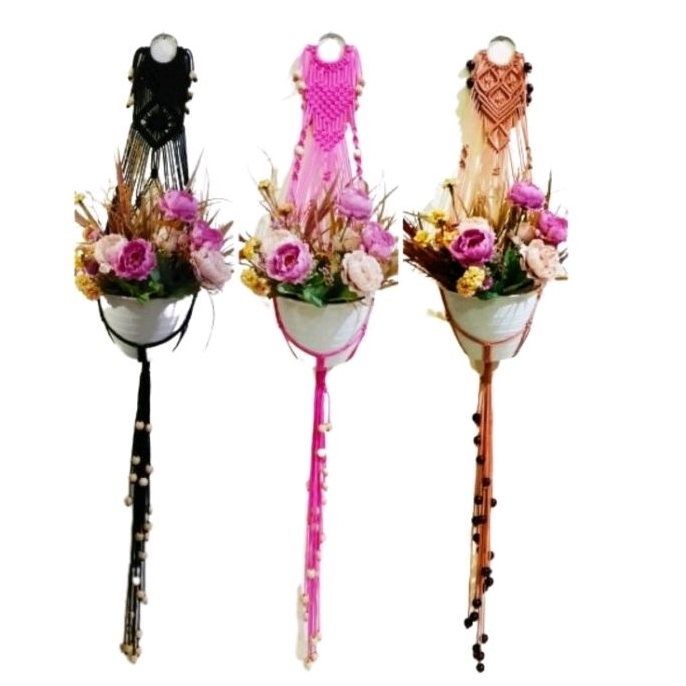Macrame talipot talikur, model tempel dinding ring besi (bawah fuĺl monte + model beda")