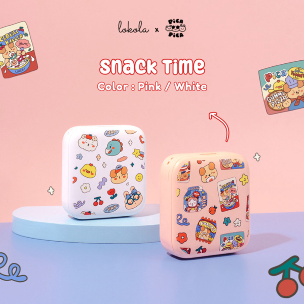 Dijual Mirror Powerbank 8.000mAh Lokola by Uneed x PicaPica - Snacktime Pink Berkualitas