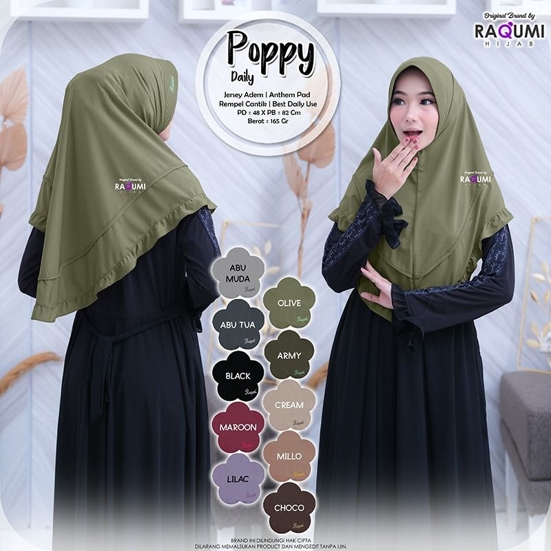 POPPY RAQUMI DAILY HIJAB PREMIUM HIJAB puspa kunyit